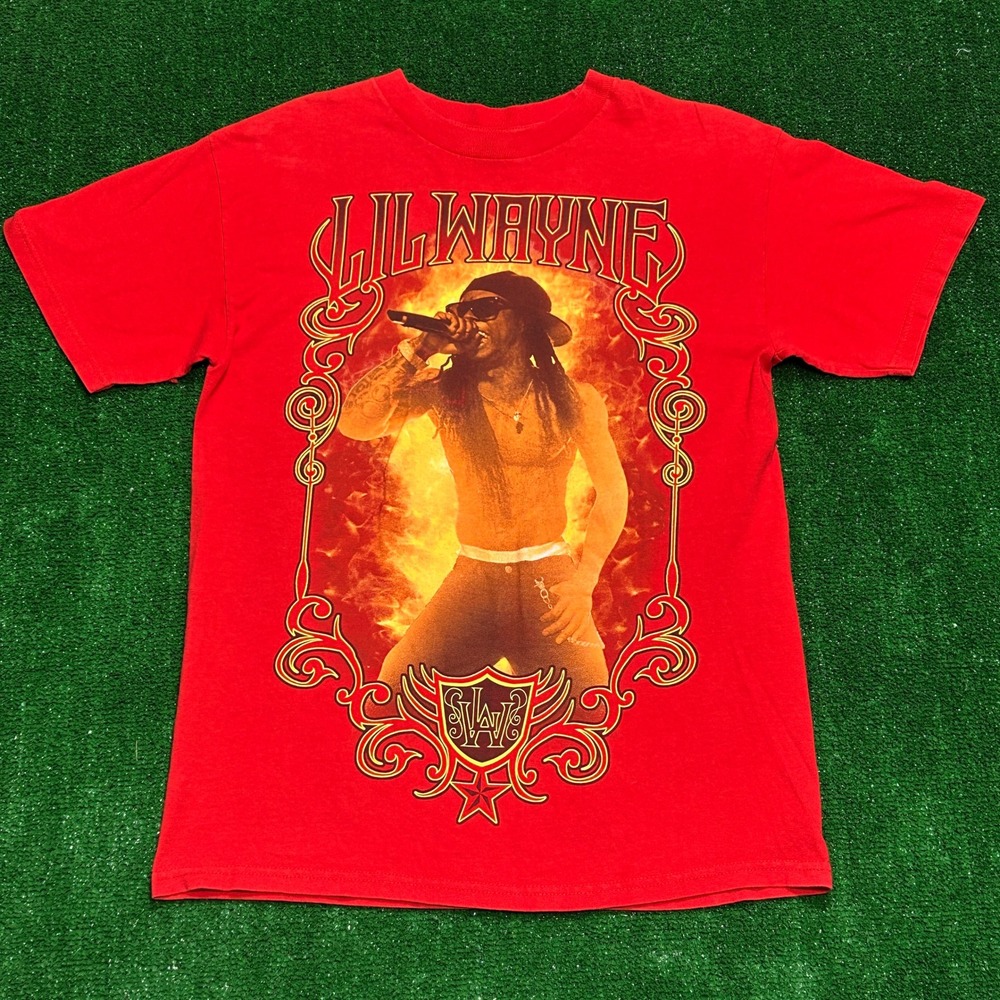 Alstyle AAA Lil Wayne Graphic Tee Men Size M Red Fire Rap Hip Hop Shirt